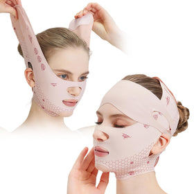 Generic Face Strap Forehead Lift Band front view showing V-shape contour for a defined jawline.