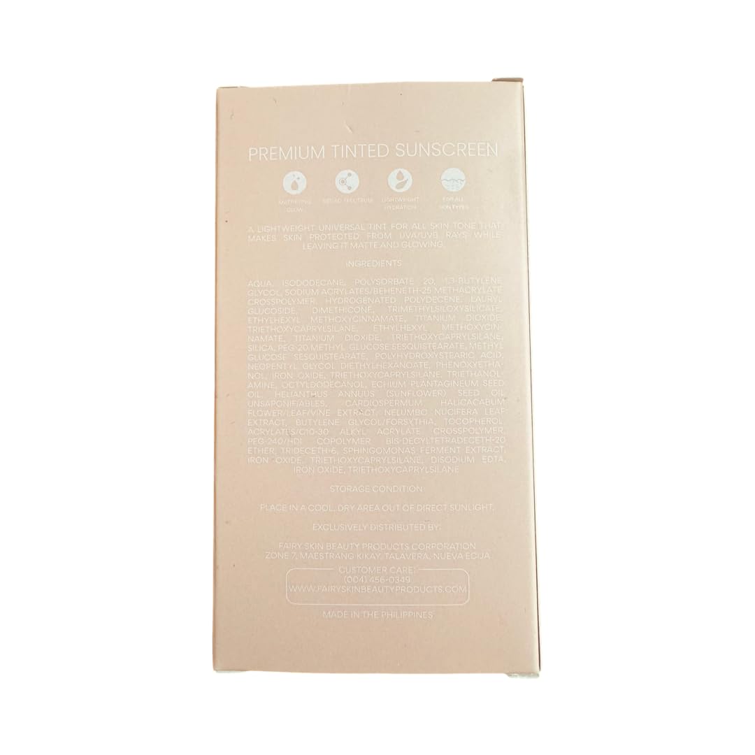 Generic Fairy Skin tinted sunscreen swatch on skin demonstrates universal shade.