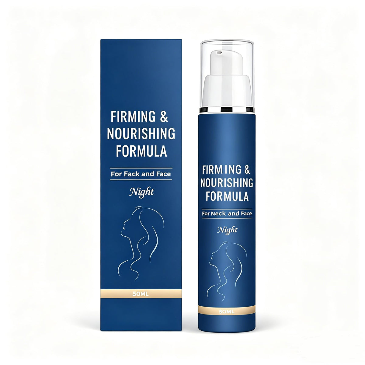 Generic firming moisturizer bottle showing hydrating action for face and neck