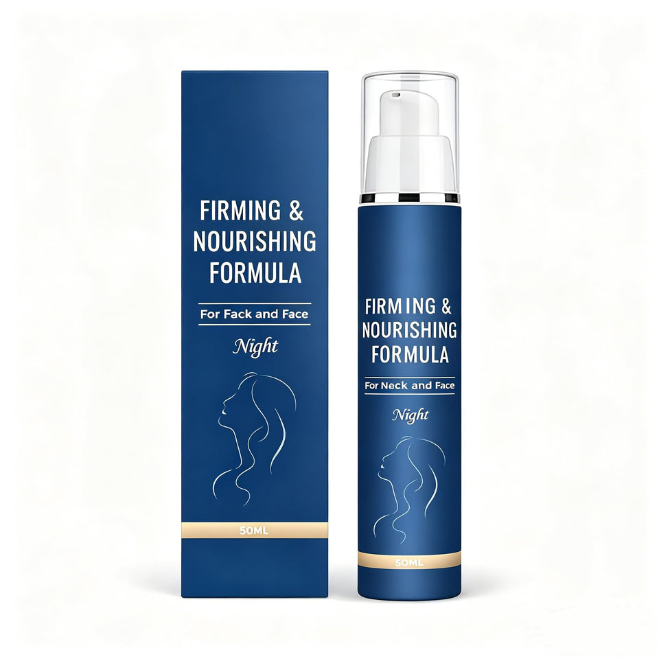 Generic firming moisturizer bottle showing hydrating action for face and neck