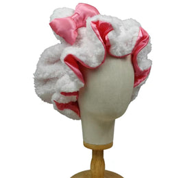 Generic Fluffy Fleece Exterior Sleep Bonnet provides warmth while protecting curls overnight