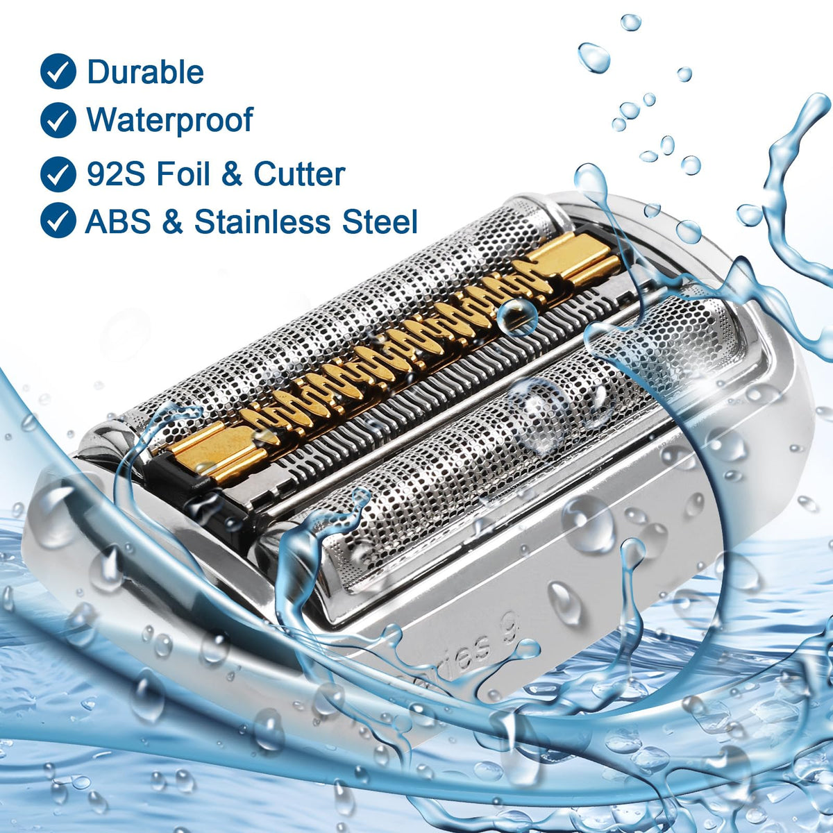 Foil and cutter assembly visible, highlighting high-precision blades for a close shave.