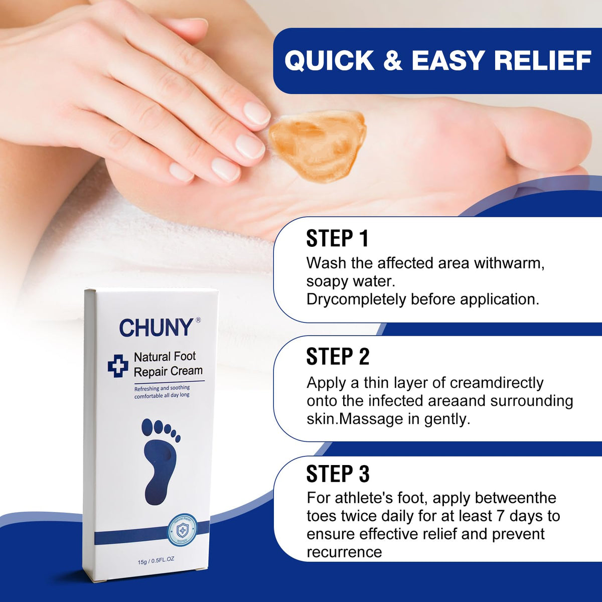 Generic Foot Cream non-greasy finish image highlights breathable comfort after application.