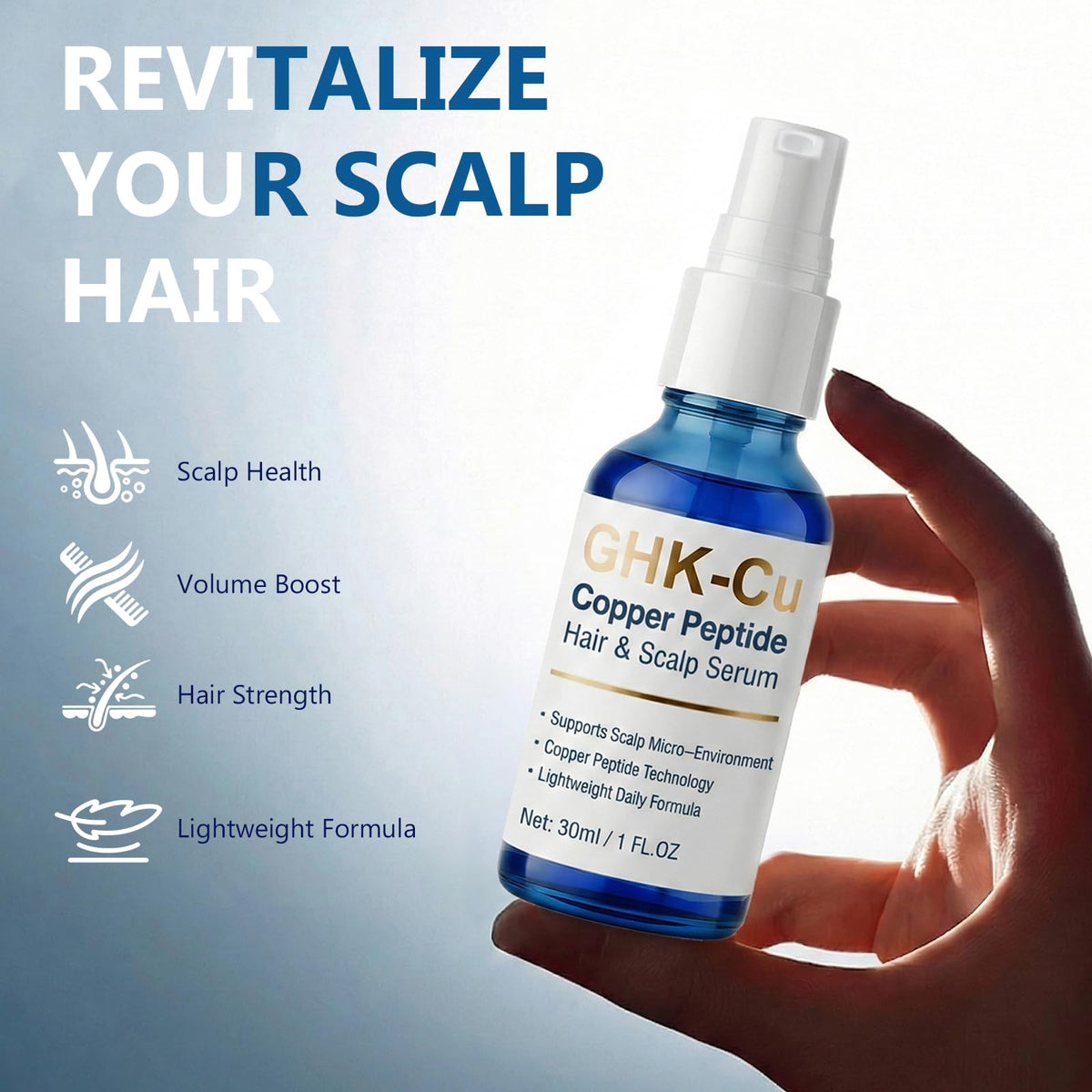 Before-after style image with Generic GHK-Cu serum illustrating appearance improvements.