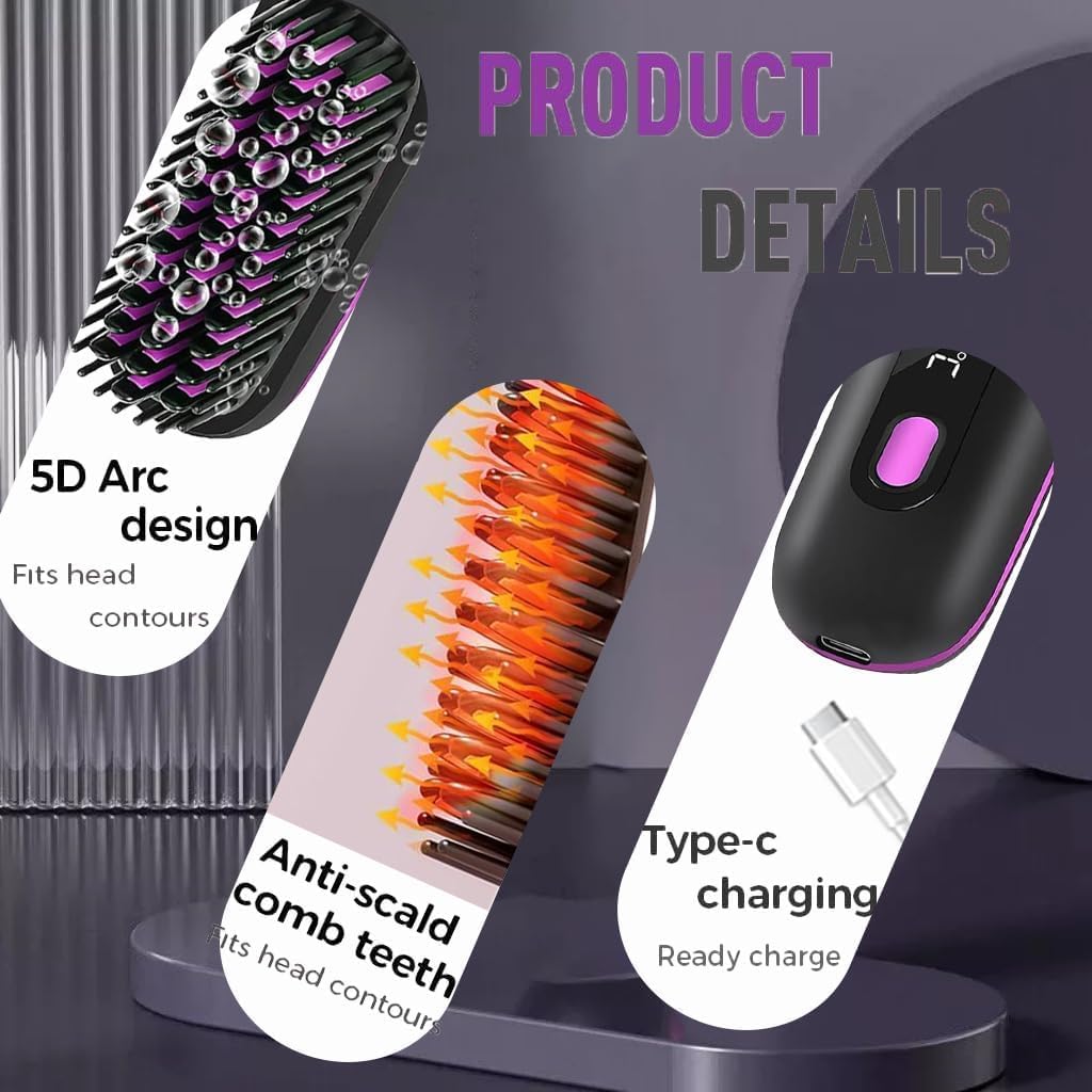 Generic Go Brush Pro anti-scald teeth protect scalp during use.