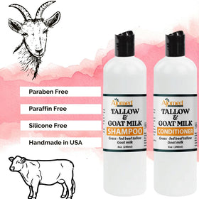 Generic Goat Milk Conditioner hair-strands closeup suggests hydrated, resilient hair.