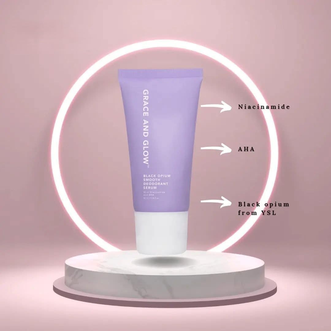Grace and Glow serum on skin showing fast-absorbing non-sticky finish