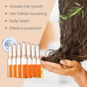 Generic Hair Growth Ampoules packaging flatlay emphasizing a full course and convenience.