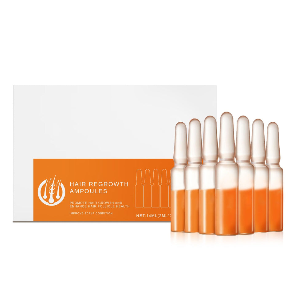 Generic Hair Growth Ampoules turmeric bottle close-up for scalp nourishment and follicle support.