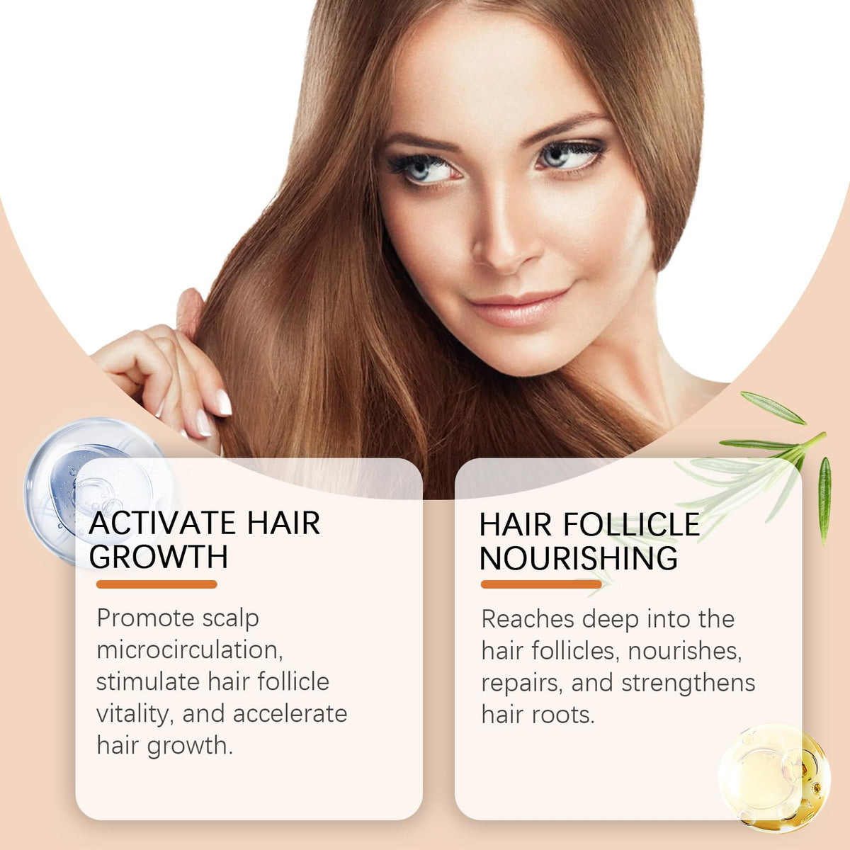 Generic Hair Growth Ampoules scene with both women and men for universal suitability.