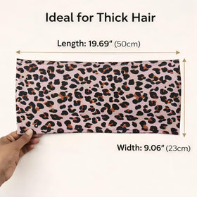 Generic Hair Wrap fabric closeup highlights frizz reduction and moisture