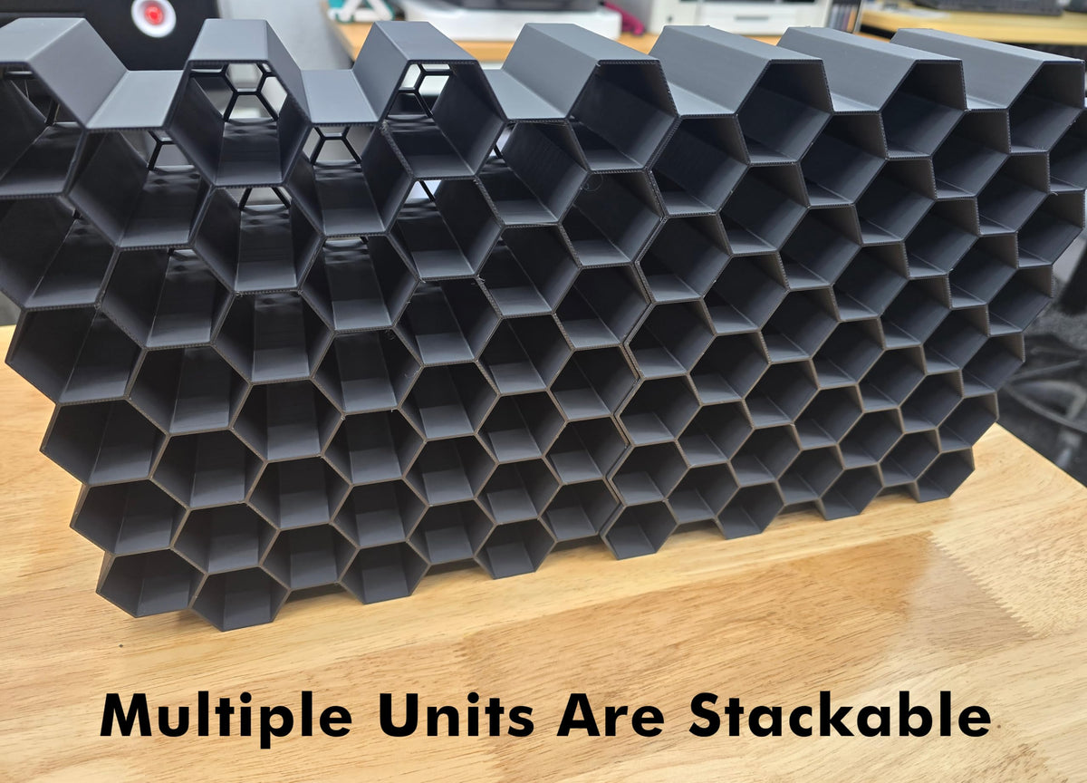 Generic HexRacks hexagon design emphasizes compact footprint and easy access.
