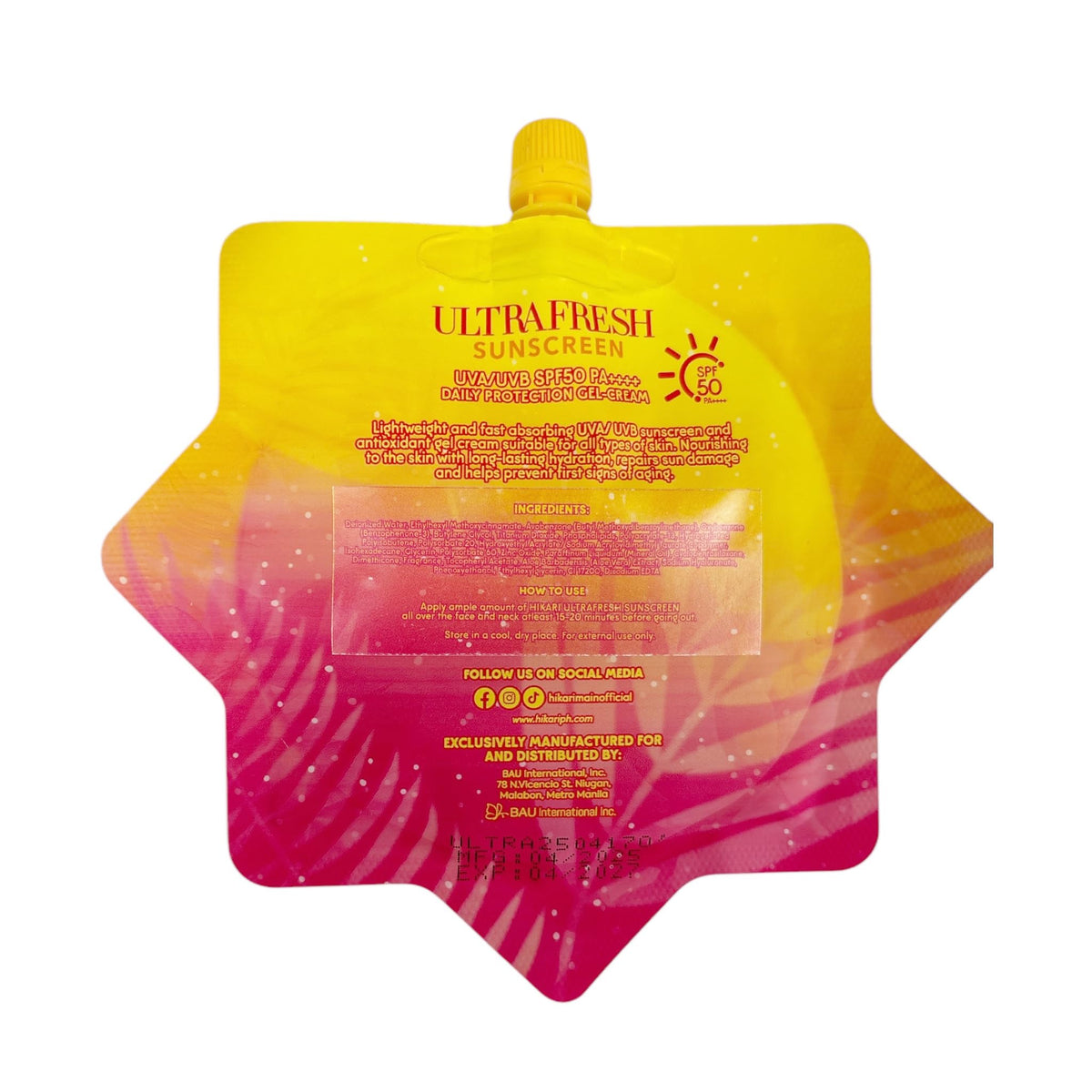 Close-up of gel-cream texture from Generic HikariSkin Ultra Fresh Sunscreen SPF 50