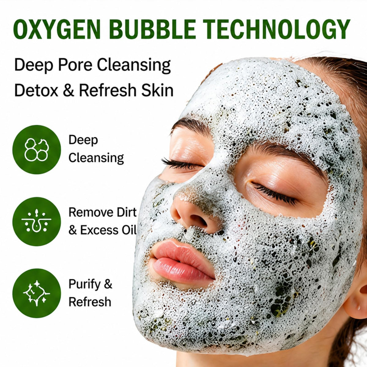 Generic Holy Basil Bubble Deep Mask transforms from cream to gentle foam for pores.