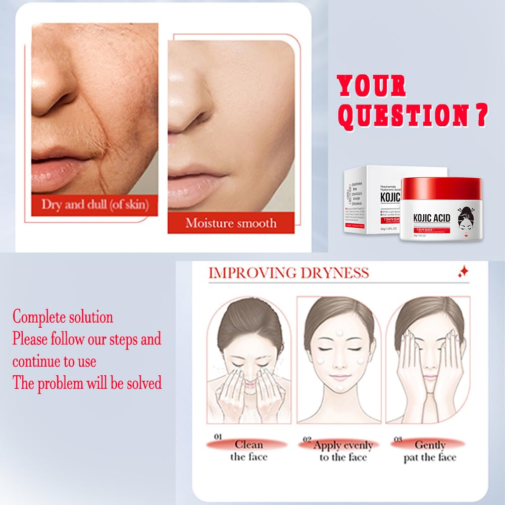 Generic Kojic Acid Cream with Hyaluronic Acid supports hydration for delicate skin.