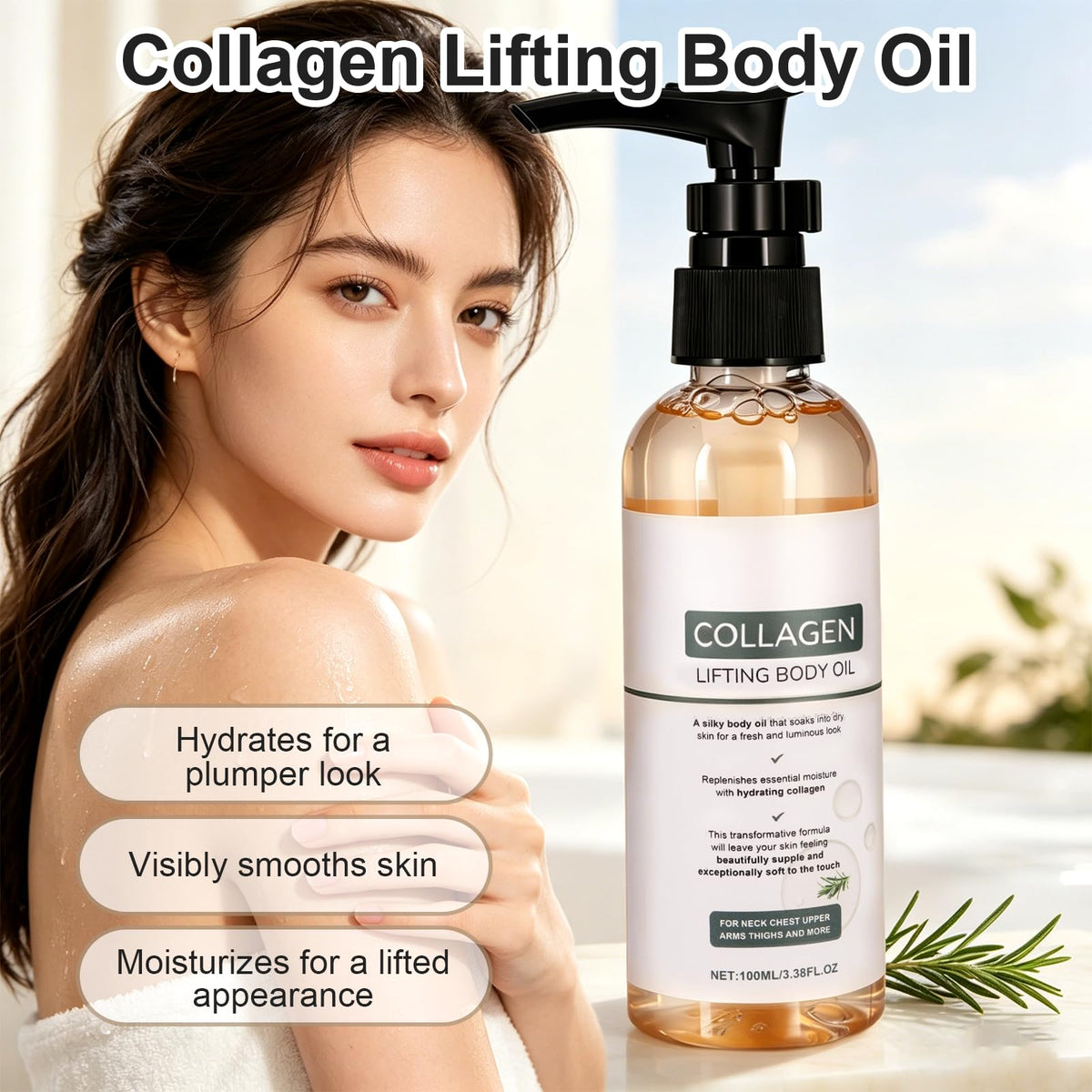 Generic Hydrating Collagen Lifting Body Oil unisex packaging suitable for all skin types.