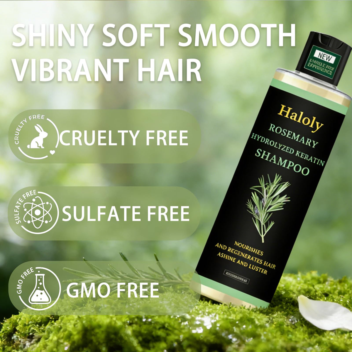Generic Hydrolyzed Keratin Rosemary Shampoo texture shot conveys fortifying feel.