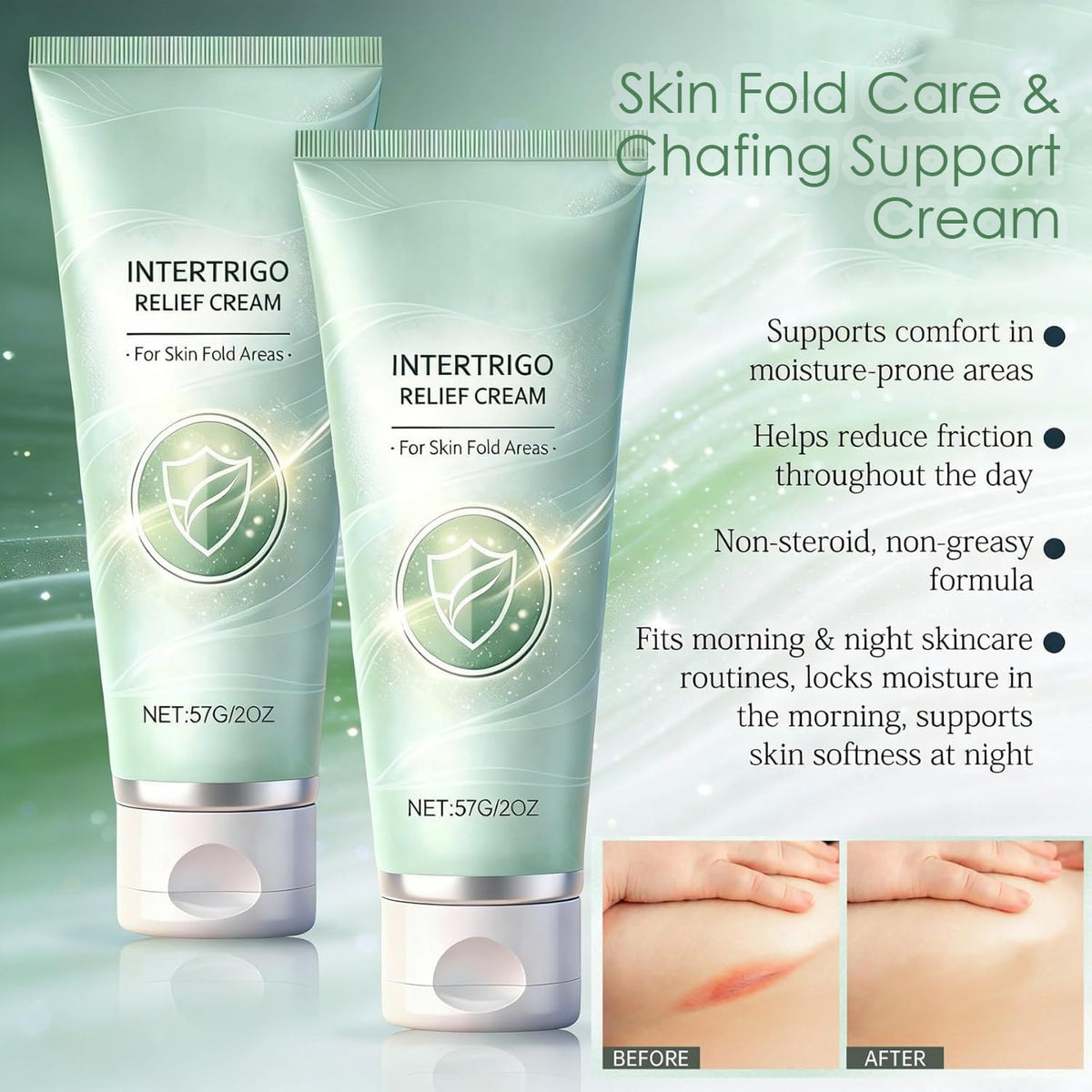 Generic Intertrigo Cream shows fast-drying texture for a non-greasy finish