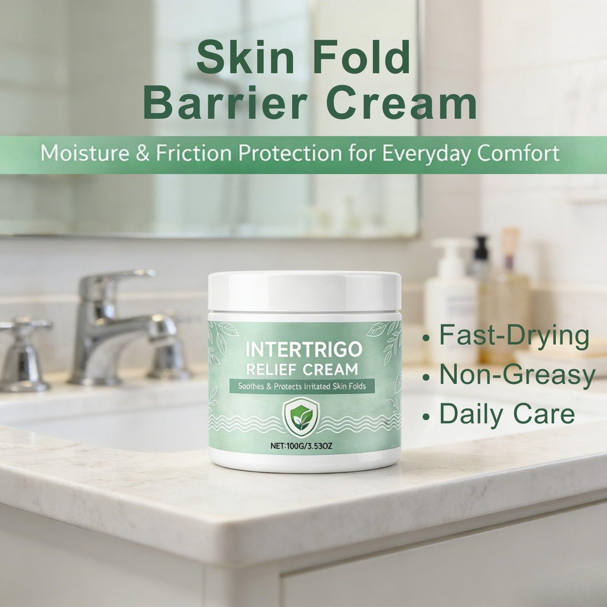 Generic Intertrigo Cream under-breast area keeps skin dry and comfortable during daily activities.
