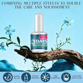 Keratin amino acid formula with aloe vera and plant extracts shown for nail care