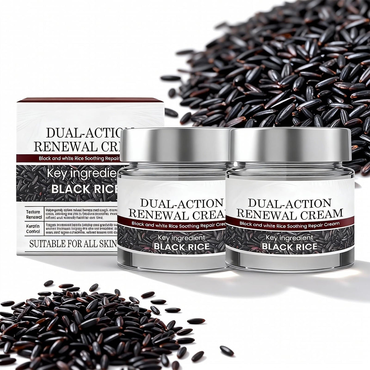 Generic Keratin Erase label close-up highlighting black rice soothing repair blend
