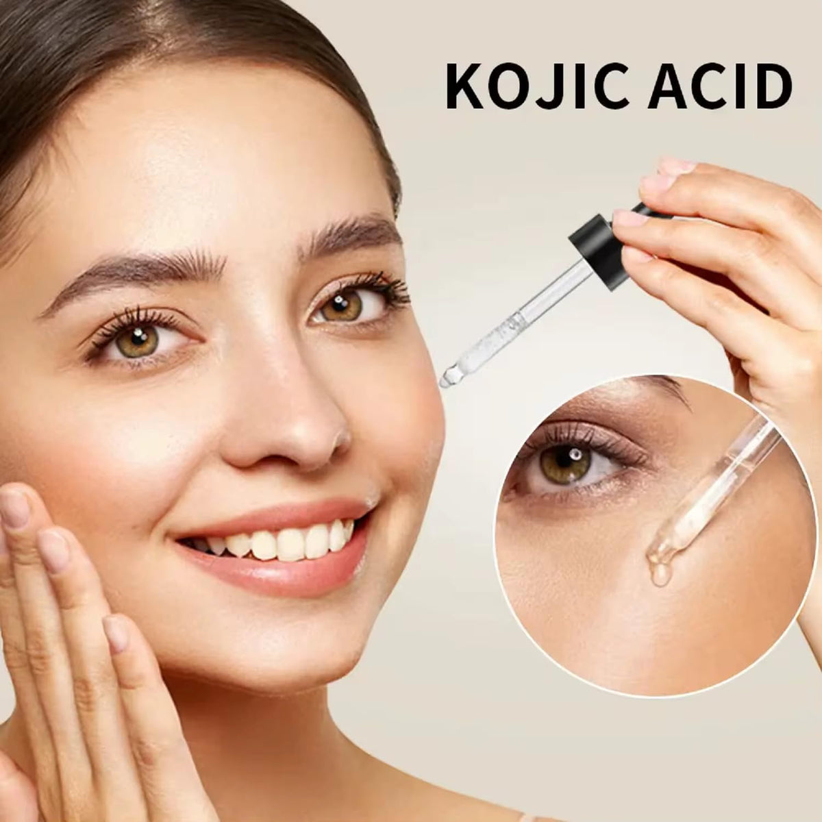 Generic Kojic Acid Serum with ceramide and hyaluronic acid; helps maintain moisture and even tone.