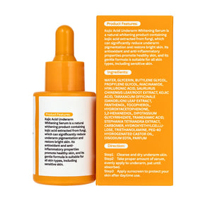 Generic Kojic Serum ingredients visual highlights kojic acid and niacinamide for skin comfort.
