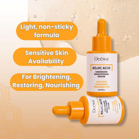 Generic Kojic Serum texture close-up showing lightweight, non-greasy absorption.