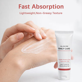 Koriderm Time Reverse Cream spread on face delivers smooth texture and glow.
