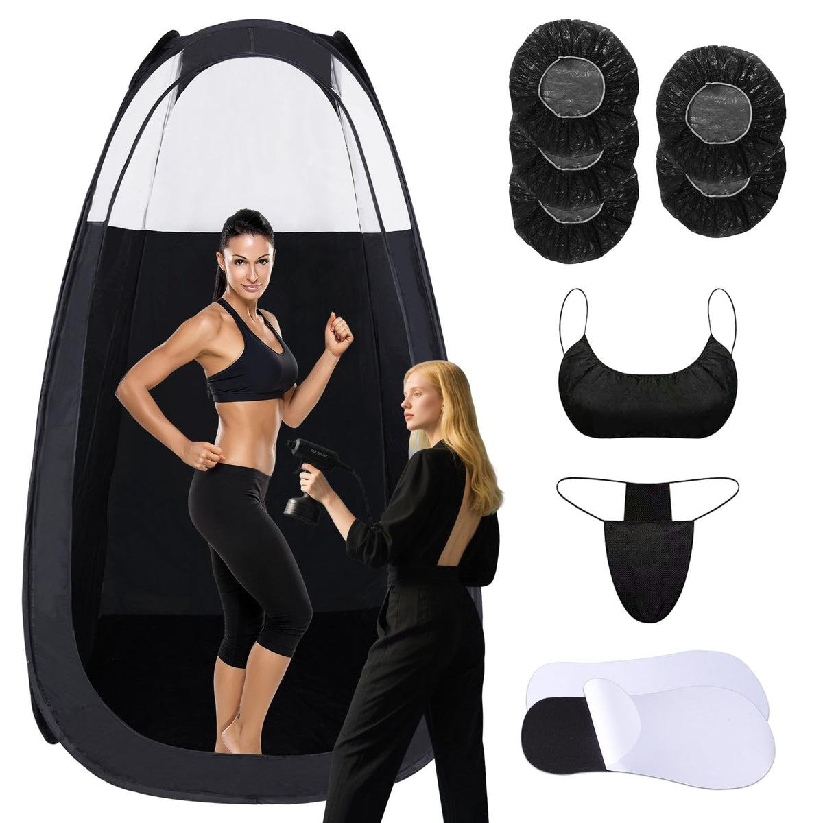 Generic Large Spray Tan Tent Kit front view suitable for professional spray tans.