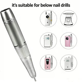 Close-up of lock/unlock chuck on the nail drill for secure bit changes.