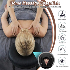 Generic Massage Headrest for Bed folds flat for easy storage and travel.