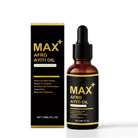 Generic Max+ Afro Ayiti Oil bottle front, compact 30 ml packaging for on-the-go use