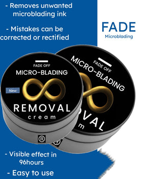 Generic Microblading Removal Cream packaging on a clean vanity