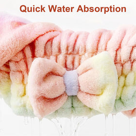 Generic microfiber towel wrap on head dries hair and reduces heat styling.