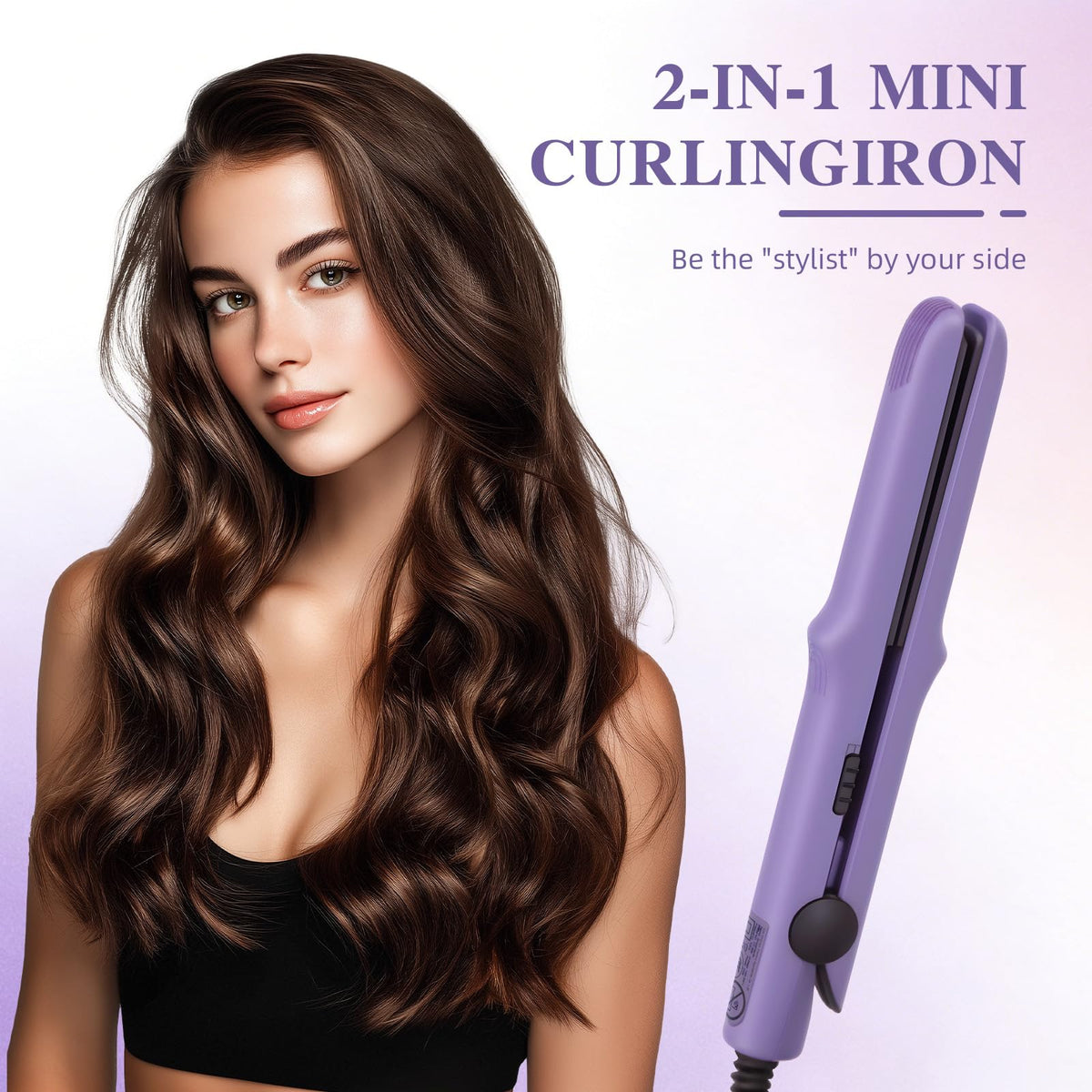 Generic mini curling iron rapid heat-up in 10 seconds for quick morning styling