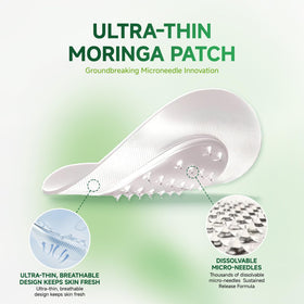 Generic Moringa Nano Micro Patch applied on skin showing easy application