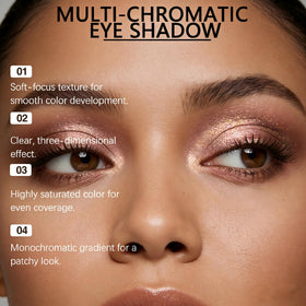 Generic multicolor eyeshadow swatch in metallic foil reveals rich pigment for bold day-to-night wear.