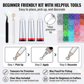 Generic multicolor rhinestones for DIY gifts and crafts