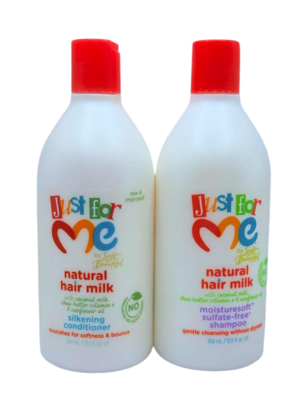 Generic Natural Hair Milk Duo MoistureSoft Cleanser bottle highlights tear-free, sulfate-free cleansing for kids.