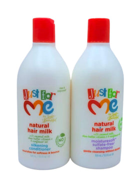 Generic Natural Hair Milk Duo MoistureSoft Cleanser bottle highlights tear-free, sulfate-free cleansing for kids.