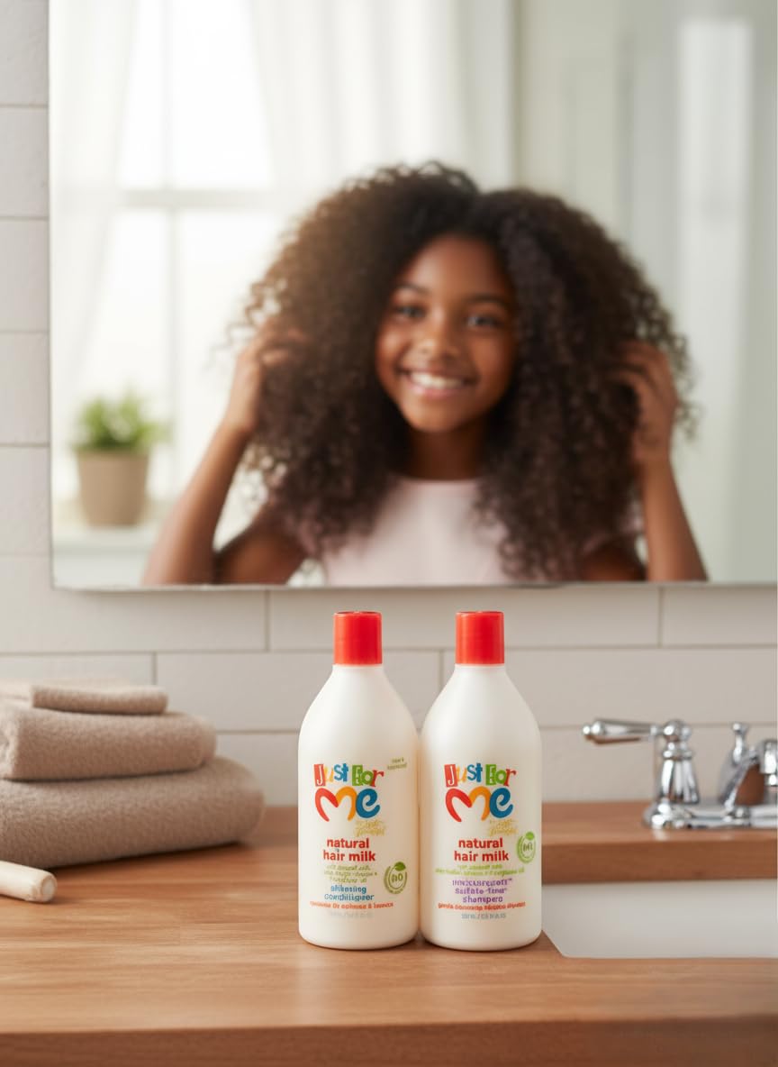Generic Natural Hair Milk Duo set packaging shows two 13.5 oz bottles for kids’ care.