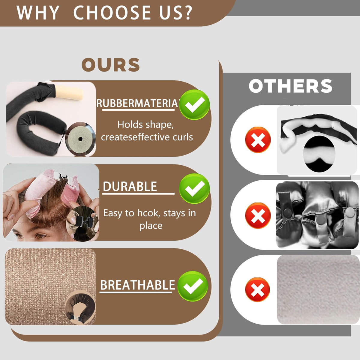 Generic no-heat curls usable on all hair types with versatile results.