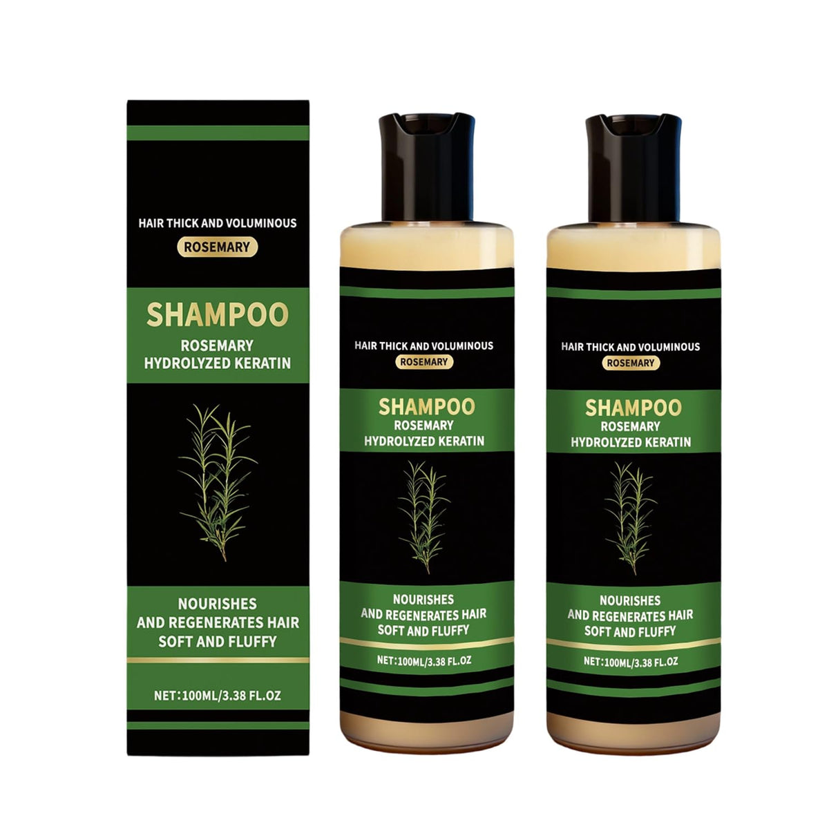 Generic Organic Rosemary Hair Growth Shampoo bottle highlights natural rosemary for fuller-looking hair.