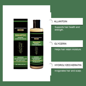Generic Organic Rosemary Hair Growth Shampoo closeup shows soothing, scalp-friendly formula for daily use.