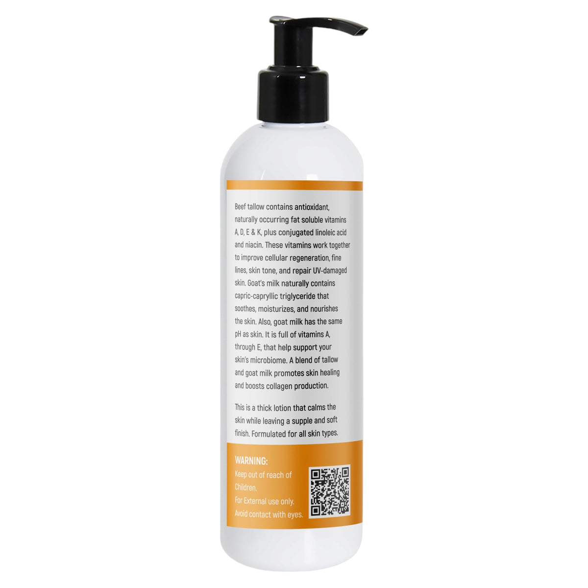 Generic Goat Milk blend label highlights organic, gentle skincare.