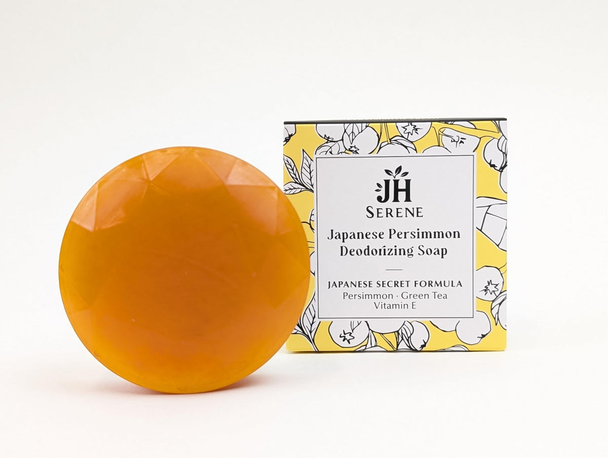 Generic Persimmon Deodorant Soap Bar packaging shows a clean, travel-friendly design for everyday use
