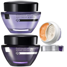 Generic Platinum Night Cream jar emphasizes anti-wrinkle and moisture for night care.