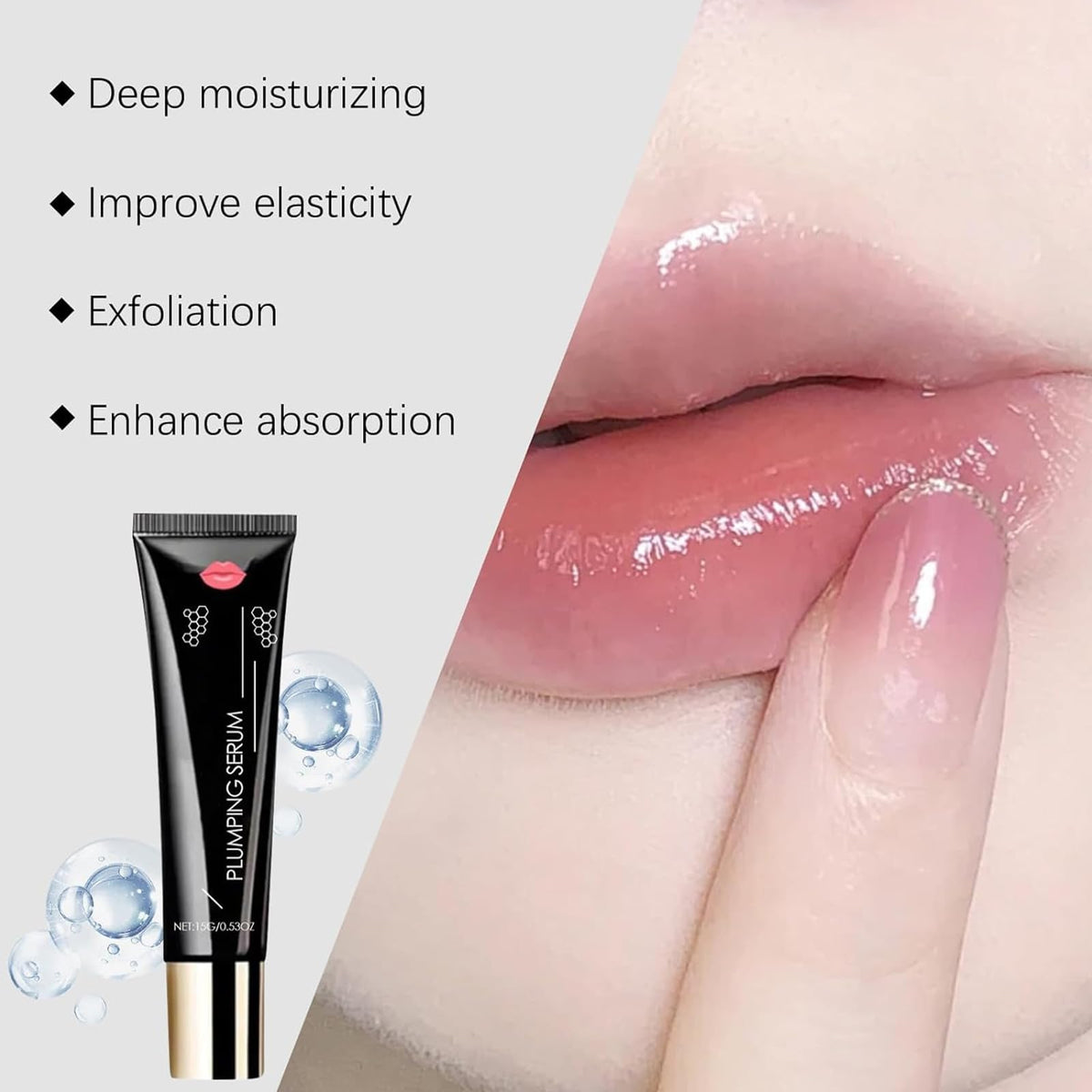 Generic Plumpify lip booster serum bottle on shelf for daily use