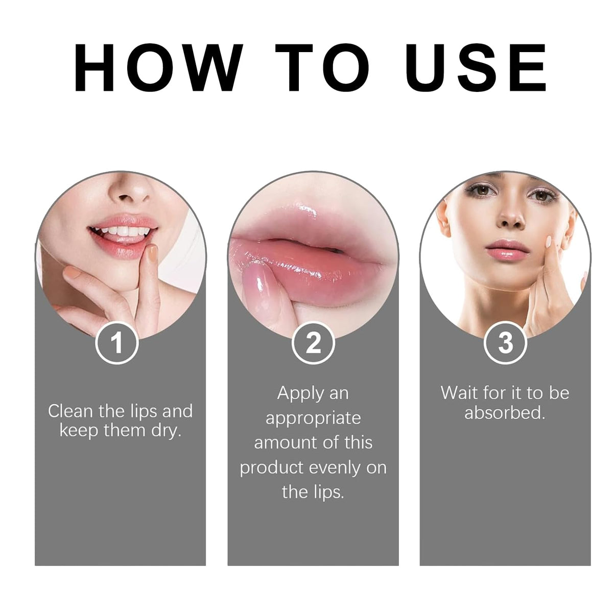 Generic Plumpify lip booster serum on lips with a glossy finish